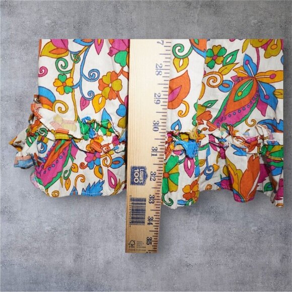 House of Harlow 1960 Nicole Richie Boho Paisley Mini Dress Medium Colorful Puff - Picture 14 of 16